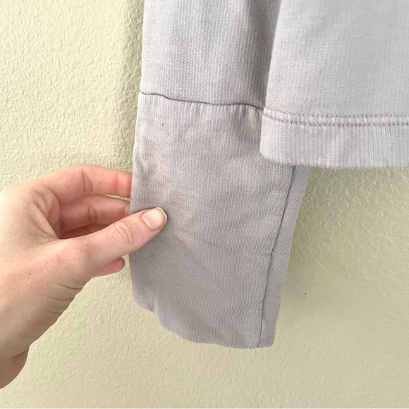 Michael Stars Asymmetric Button Front Cotton Sweater Light Gray Size Medium - Picture 5 of 8